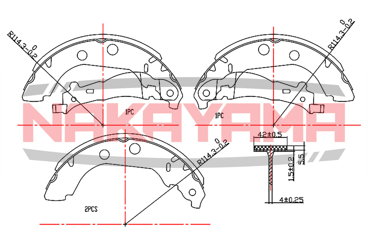 Колодки тормозные барабанные задние peugeot 406 95-04, 406 break 96-04 - Nakayama HS7241NY