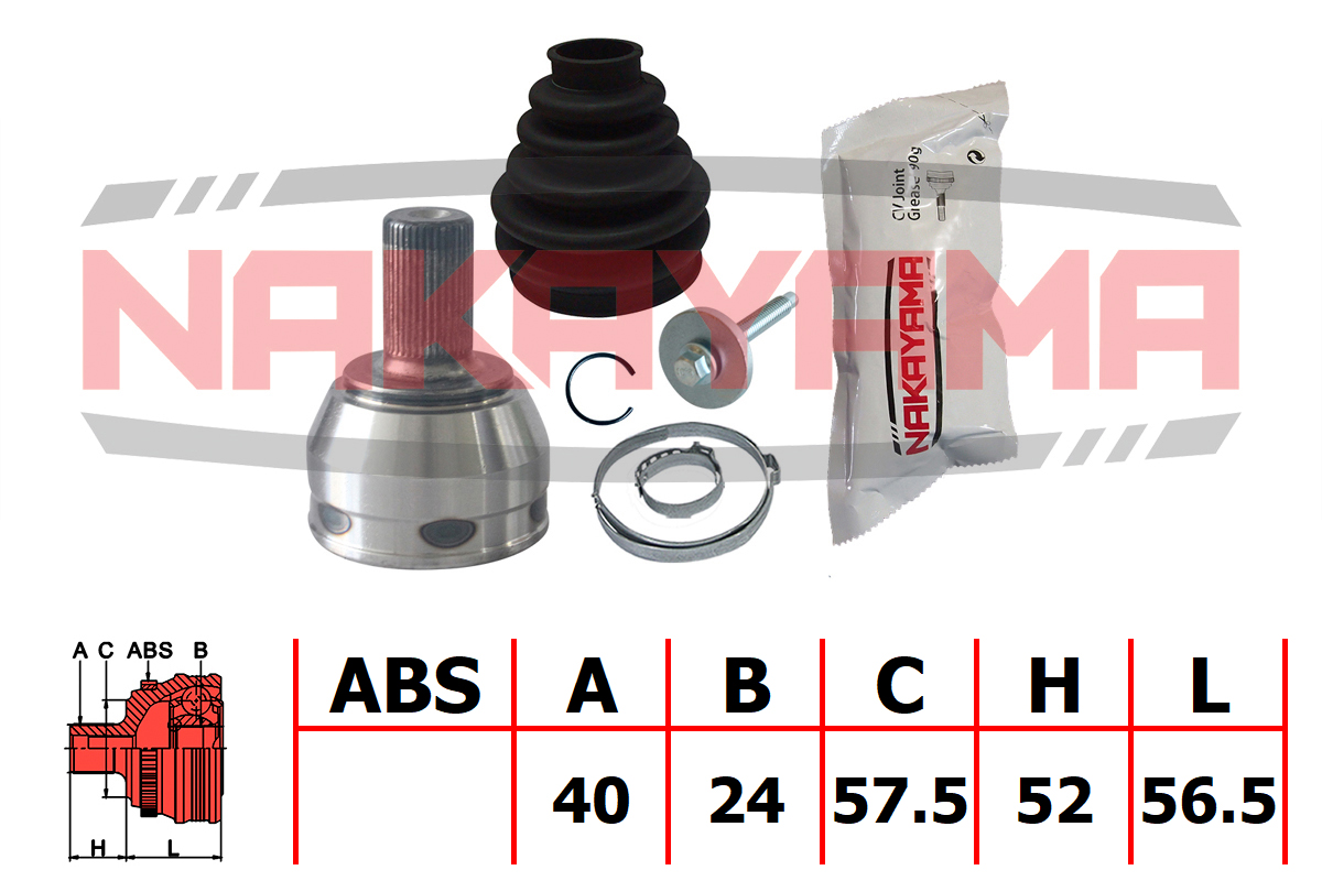 Шрус внешний к-кт ford mondeo CA2 07-14 (eu), s-max/  CA1 06-15 (eu) (40x24x108.5x57.5) - Nakayama NJ1422NY