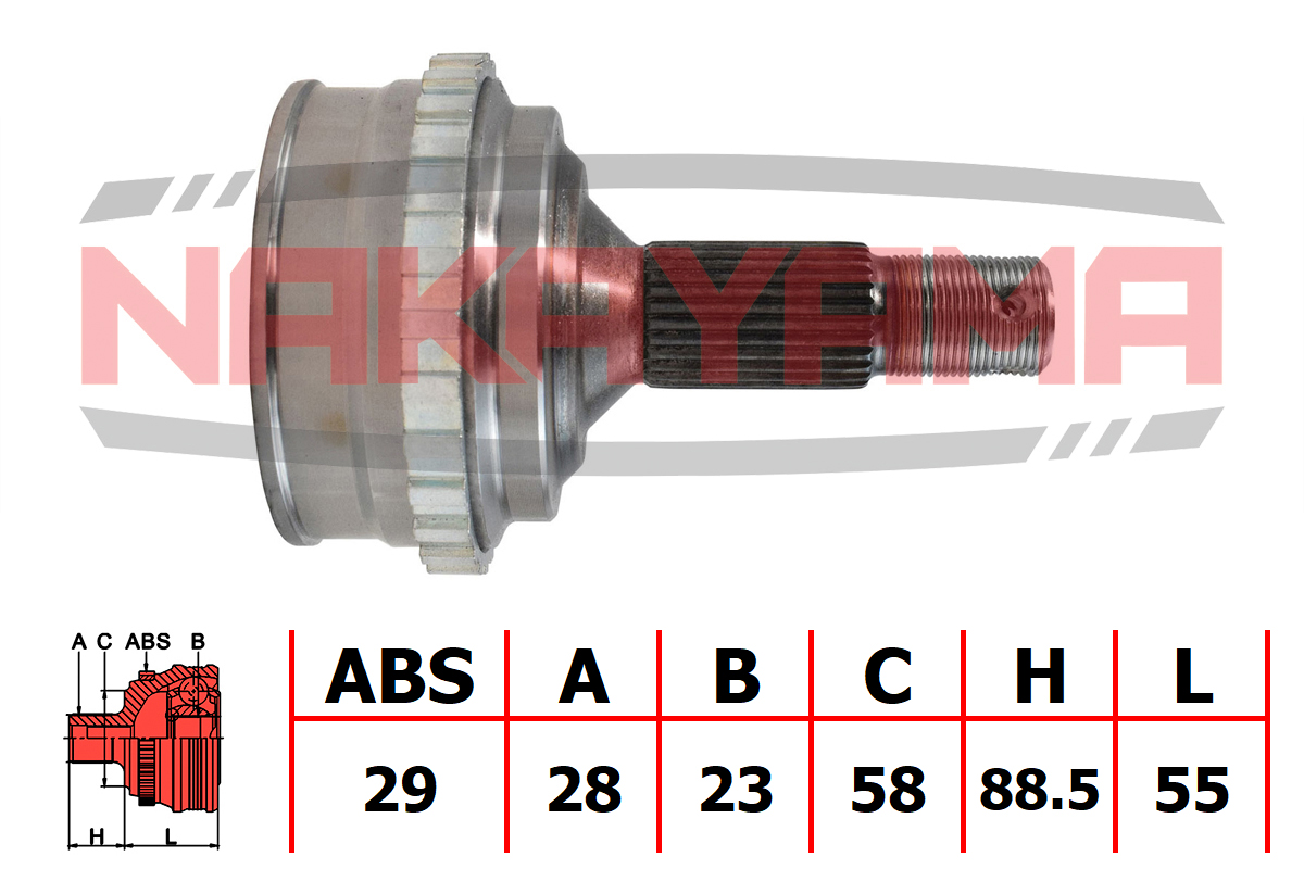 Шрус внешн. к-кт citroen XM 89-94, XM 94-00, XM Break 89-94, XM Break 94-00, peugeot 605 89-99 (28x2 Nakayama NJ180NY
