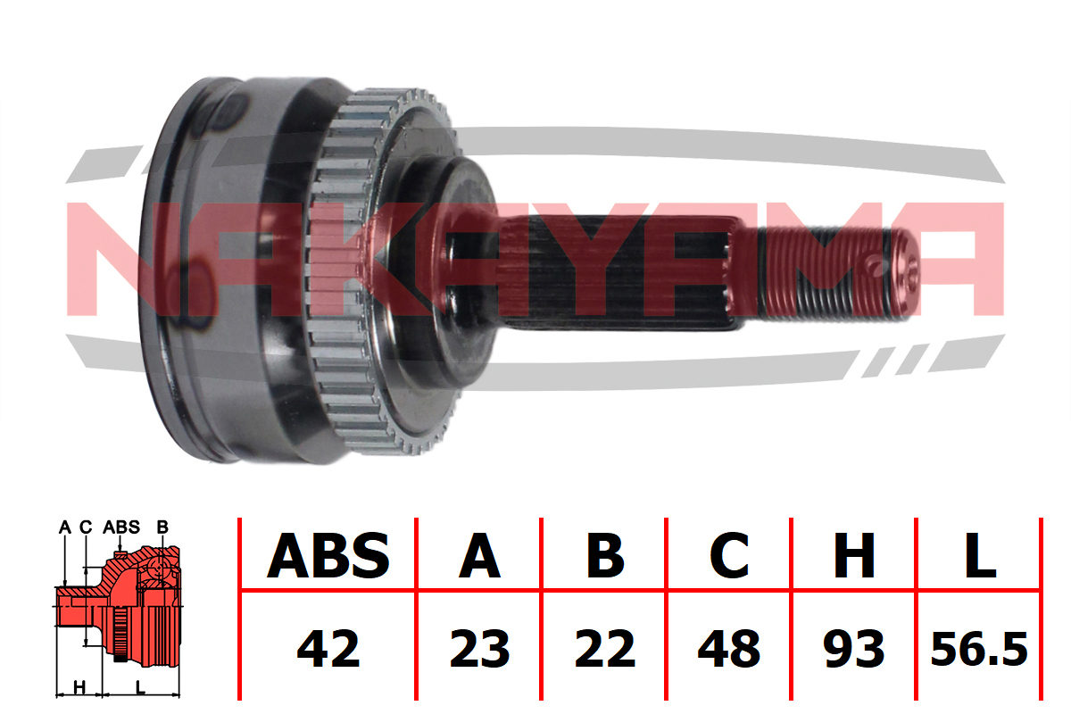 Шрус внешн. к-кт nissan micra 92-00 (23x22x149.5x48 abs:42) - Nakayama NJ474NY