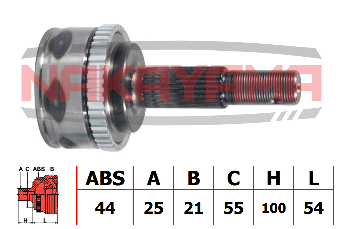 Шрус внешн. к-кт задн. honda cr-v re3/re4 07- (28x20x143.5x55) - Nakayama NJ517NY