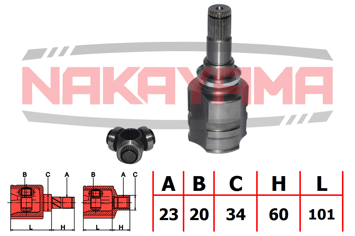 Шрус внутр. правый Hyndai Santa Fe II 2.7-2.2crdi 06- (28x35x125x42) - Nakayama NJ7074NY