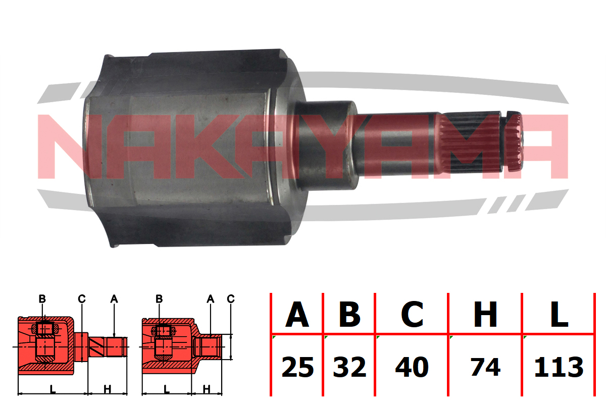 Шрус внутр. к-кт chrysler cirrus 95-00, sebring 95-04, dodge stratus 95-00 (25x32x187.7x40) - Nakayama NJ7103NY