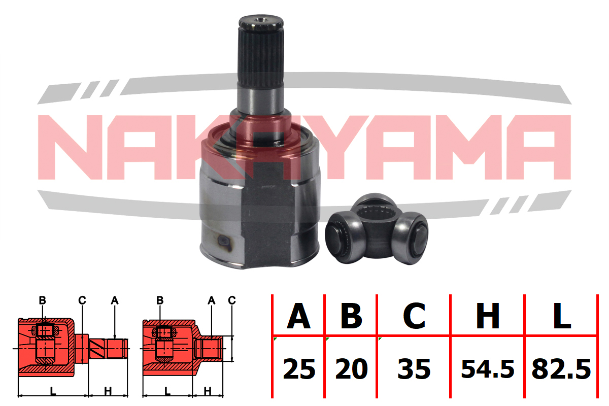 Шрус внутр-й к-кт KIA picanto 04- (25x20x137x35) Nakayama NJ7129NY