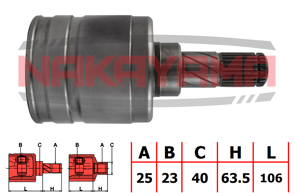 Шрус внутр-й к-кт правый nissan almera tino (v10m) 00-05 - Nakayama NJ7166NY