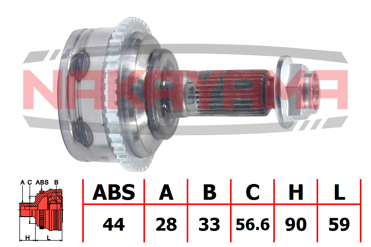 Шрус внутр. правый Hyndai Santa Fe II 2.7-2.2crdi 06- (28x35x125x42) Nakayama NJ727NY