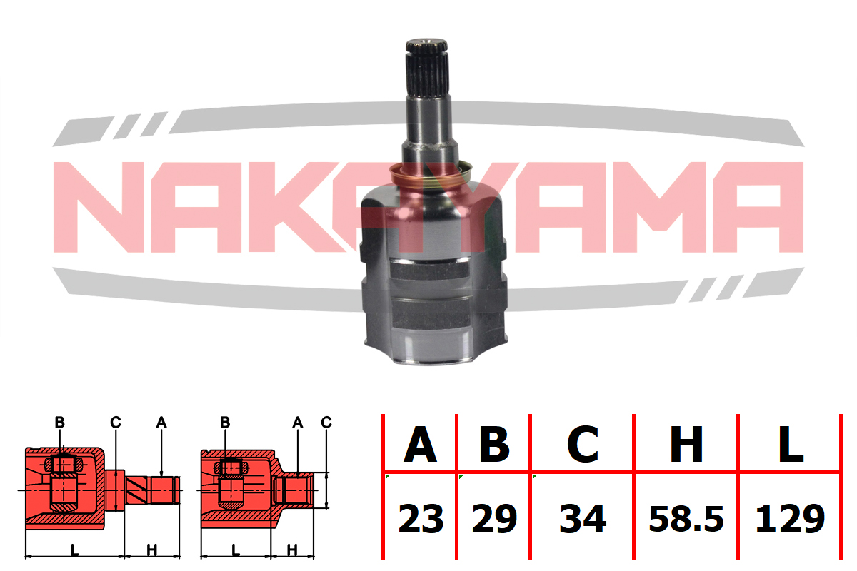 Шрус внутр. к-кт toyota corolla ae100/ee100/ce100 91-97 (23x29x187x34) - Nakayama NJ7426NY