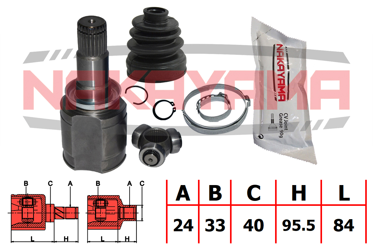 Шрус внутр. к-кт mitsubishi lancer cy3a/cy4a 07- (24x33x179.5x40) - Nakayama NJ7732NY