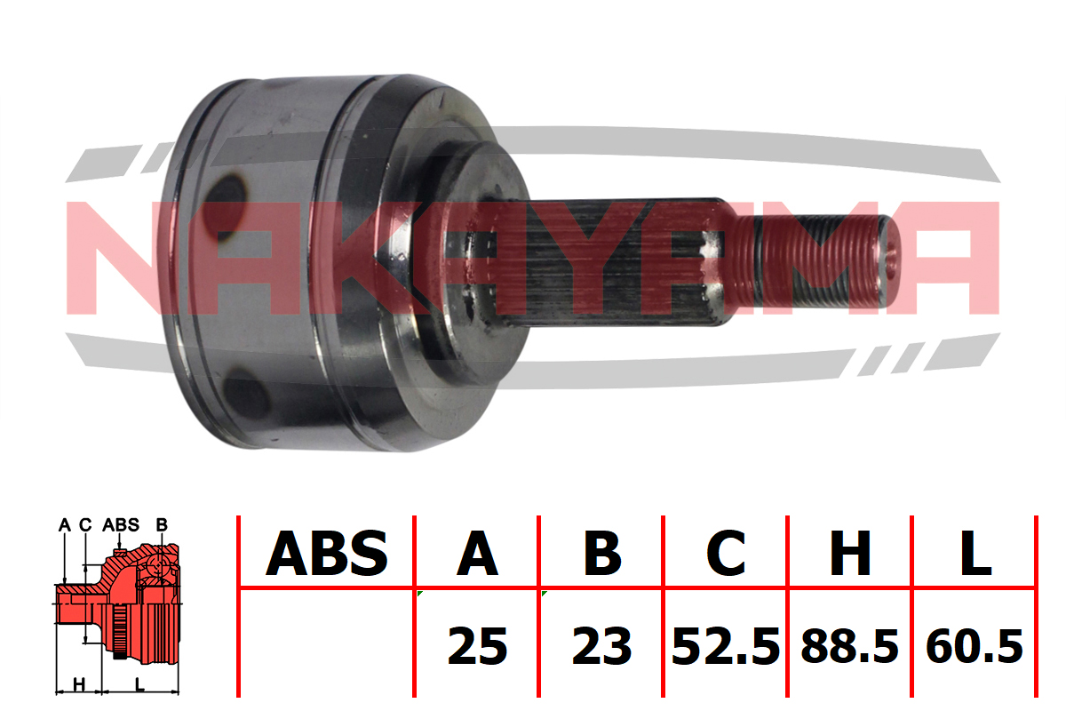 Шрус внешн. к-кт dacia dokker 1.2tce, 1.5dci 12-, renault megane 1.6 16V 08-, scenic III 1.6 16V 09- - Nakayama NJ808NY