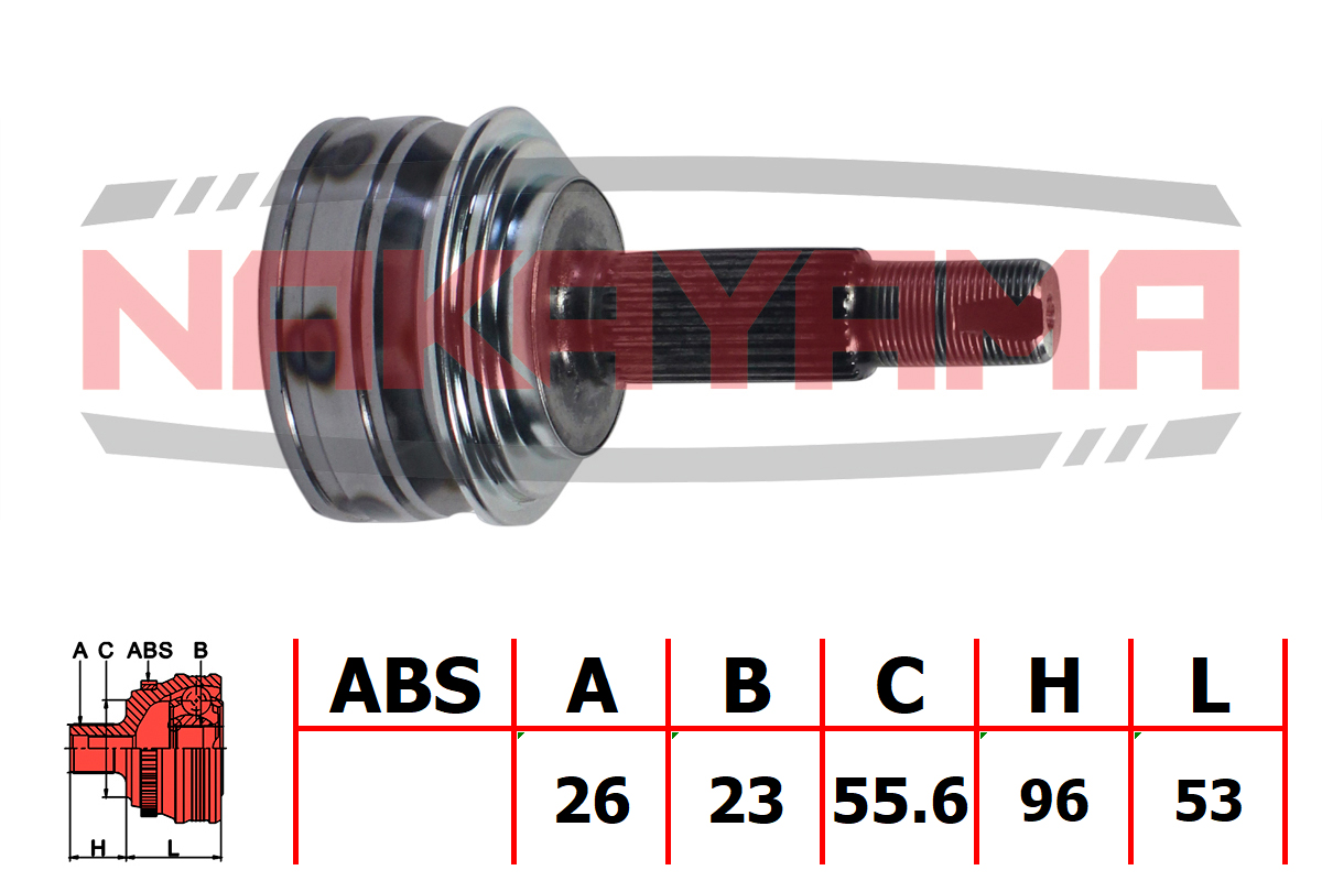 Шрус внешн. к-кт toyota yaris ksp90/nlp90/nsp90/scp90/ncp90/zsp90 05- (26x23x149x55.6) - Nakayama NJ817NY