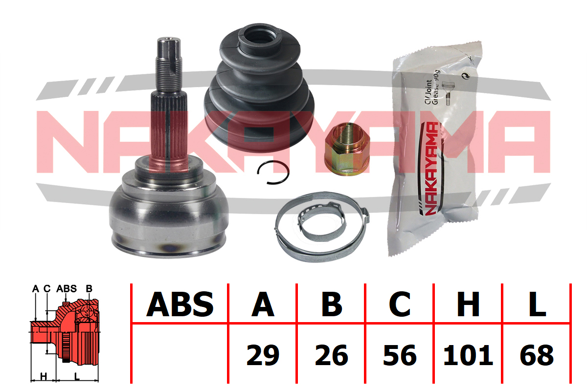 Шрус внешн. к-кт nissan elgrand 10-, murano  08-, teana 08-, teana RUS make 09-13 (29x26x169x56) - Nakayama NJ925NY