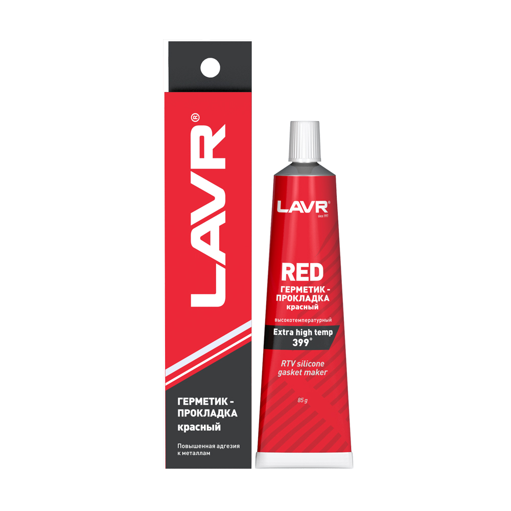 Герметик-прокладка красный высокотемпературный Red, 85 г - LAVR Ln1737