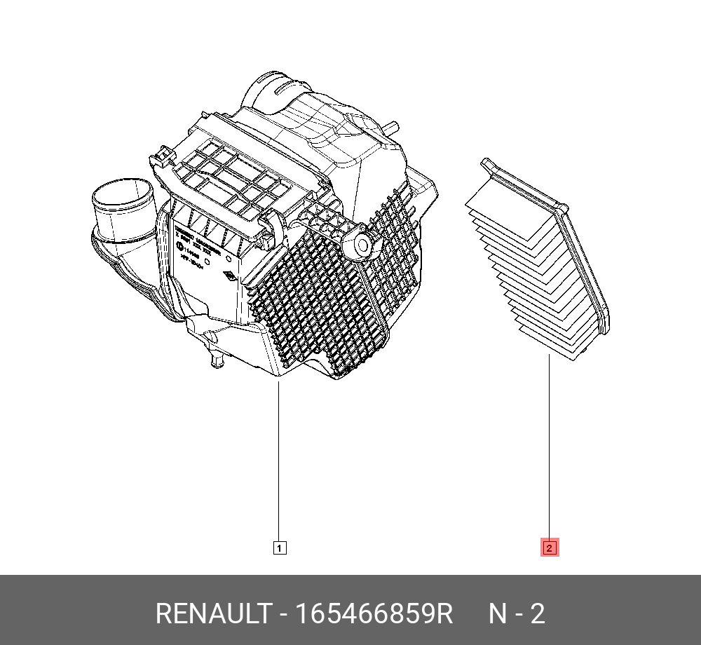 Фильтр воздуха - Renault 165466859R