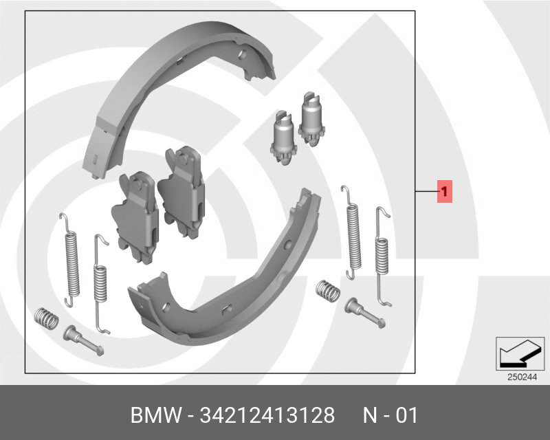 Колодки тормозные барабанные - BMW 34212413128