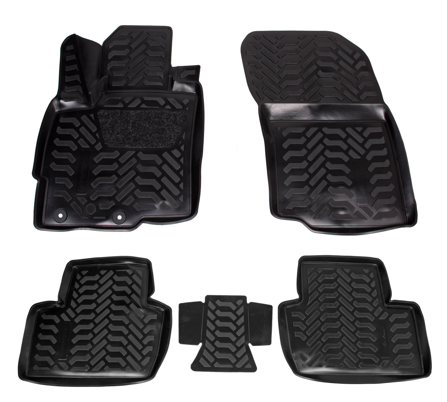 Ковры (3D с подпят.) для Mitsubishi Outlander (06-) 5 шт., выс.борт, полимер., черн. - AIRLINE ACM-PS-87