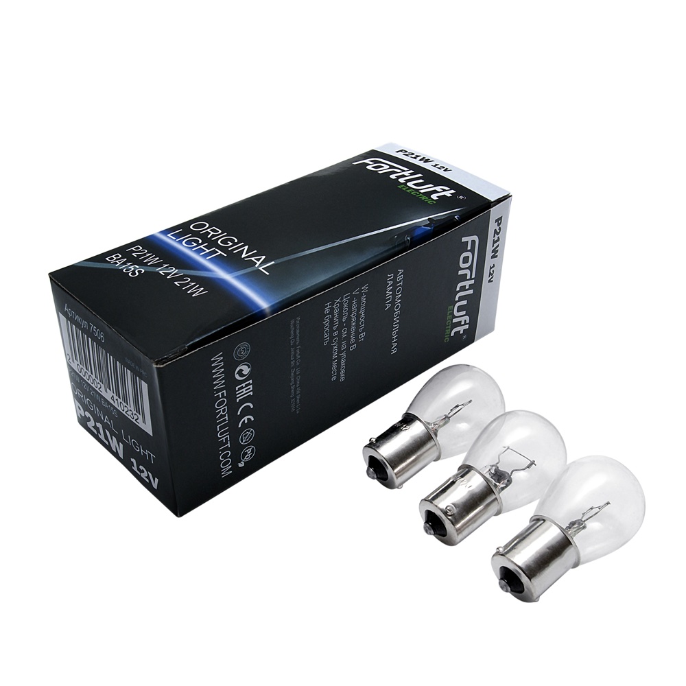 Лампа p21w 12V ba15s Original light [10шт] - Fortluft 7506-10