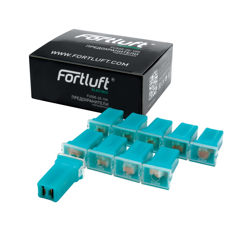 Предохранители картриджные 20A серия fus05 набор 10 шт. - Fortluft fus05-20-10k