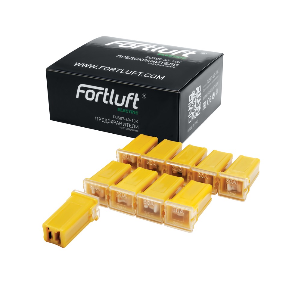 Предохранители картриджные 60A серия fus07 набор 10 шт. - Fortluft fus07-60-10k