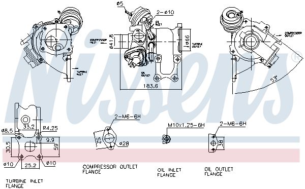Ремкомплект турбины   ford b-max 12-, c-max II 12-, fiesta VI 13-, fiesta VII 17-, focus - Nissens 93278