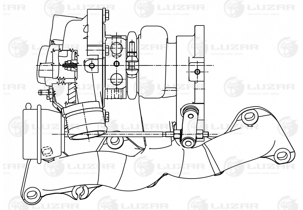 Турбокомпрессор для а/м VW Tiguan (08-)/Golf (03-) 1.4T [BLGBMYBWK] (тип К03) - Luzar LAT 1847