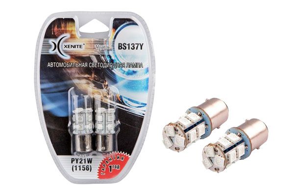 Светодиоды bs-137y py21w (1156) (желтый) блистер 2 шт. - XENITE 1009303