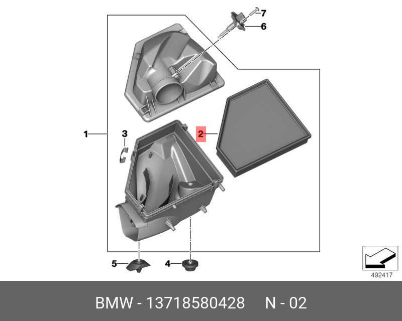 Сменный элемент фильтра - BMW 13718580428