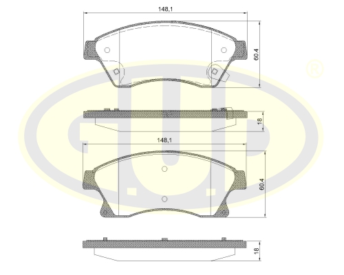 Колодки тормозные дисковые | перед | - GUD GBP880168