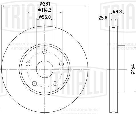Диск тормозной | перед | - Trialli DF 270053