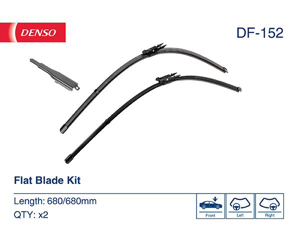 Комплект бескаркасных щеток стеклоочистителя 680мм/650мм - Denso DF-152