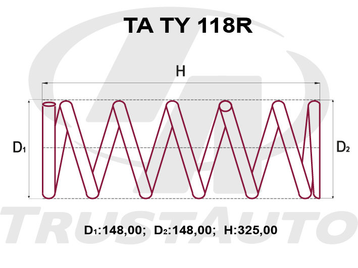 Пружина усиленная RR Toyota Isis 10/11 - TRUSTAUTO TATY118R