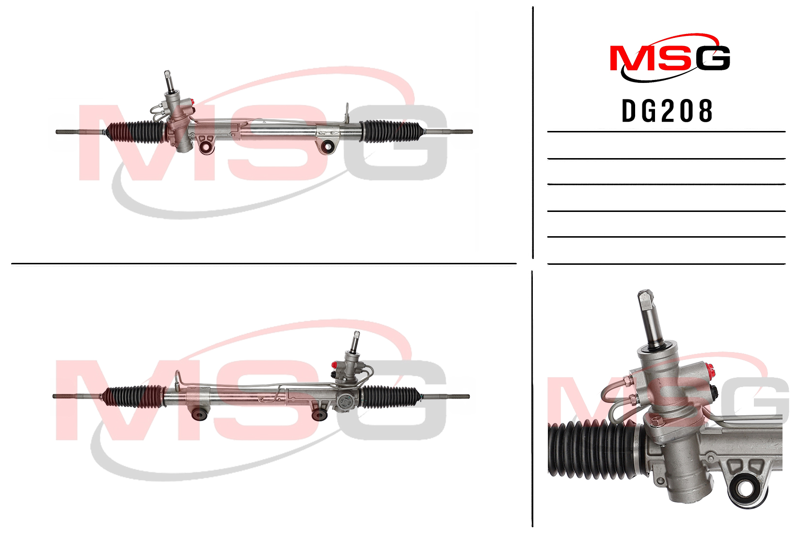 Рулевая рейка c ГУР новая Dodge Dakota 2004-2011, Mitsubishi Raider 2006-2009 - MSG DG208