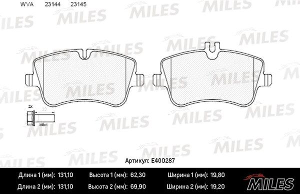 Колодки тормозные mercedes w203/209 00- передние - Miles E400287