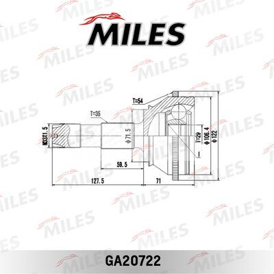 Шрус наружный с кольцом ABS fiat ducato russia 2008- ABS - Miles GA20722