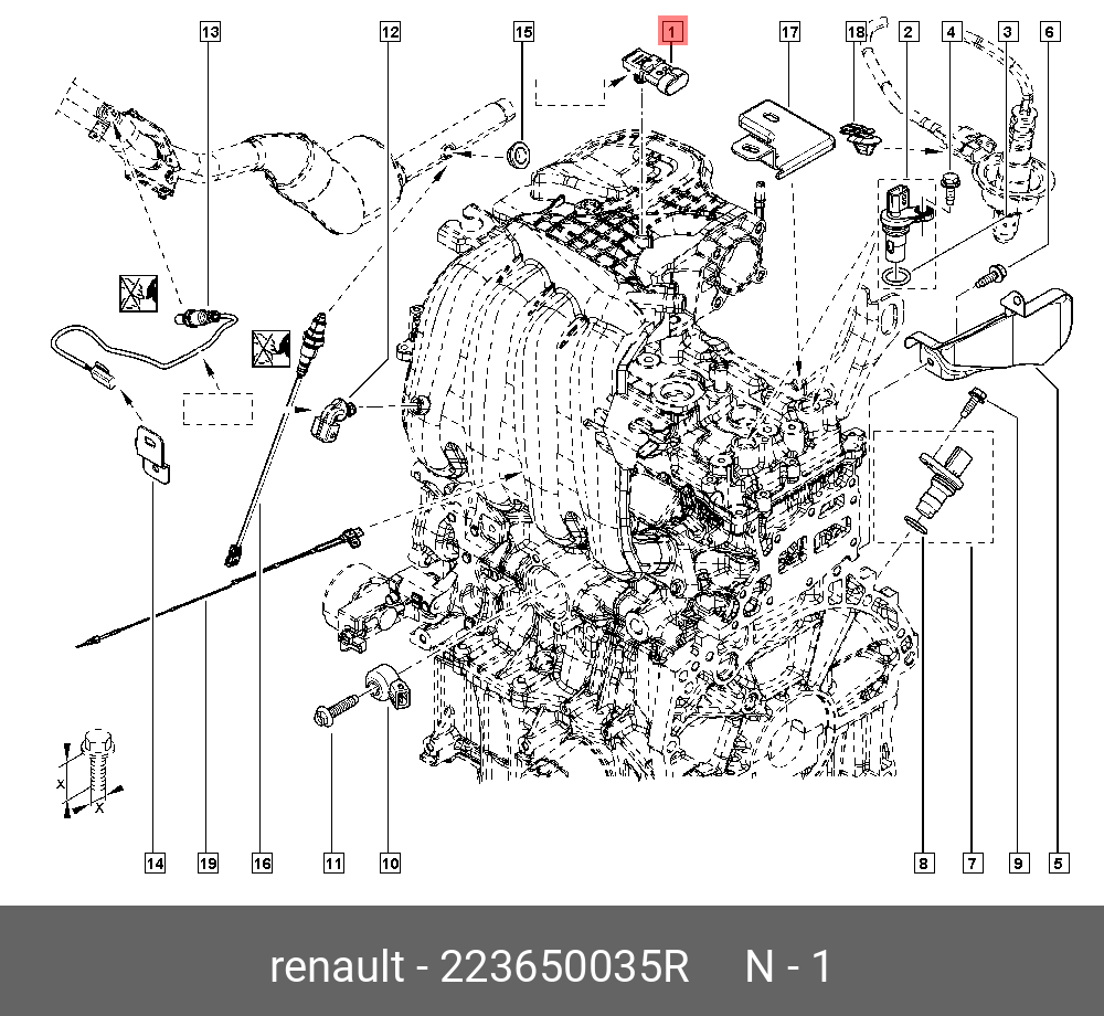 Датчик абсолютного давления воздуха ДВС - Renault 223650035R