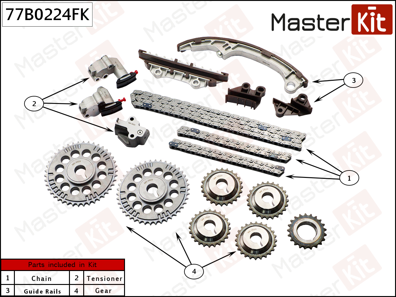 Комплект цепи ГРМ - Master KiT 77B0224FK