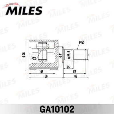Шрус hyundai elantra (hd) 2006-2011 внут. - Miles GA10102