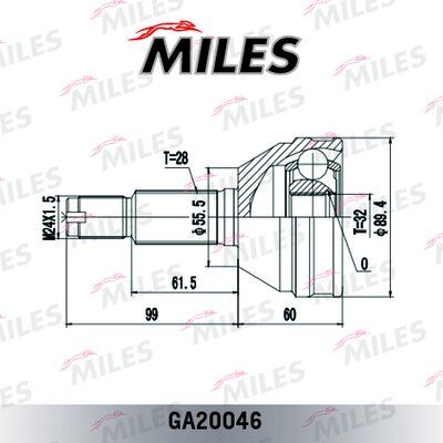 Шрус chevrolet evanda 2.0 02- нар. - Miles GA20046