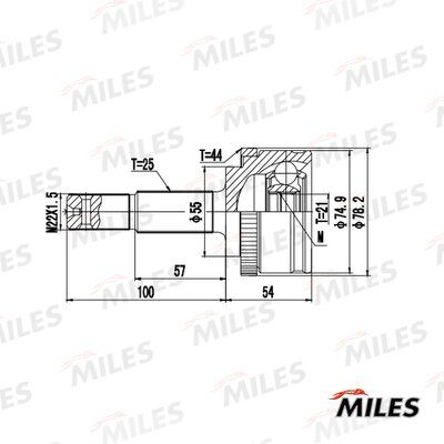 Шрус nissan almera N16 1.5 00-06 нар. +abs - Miles GA20665