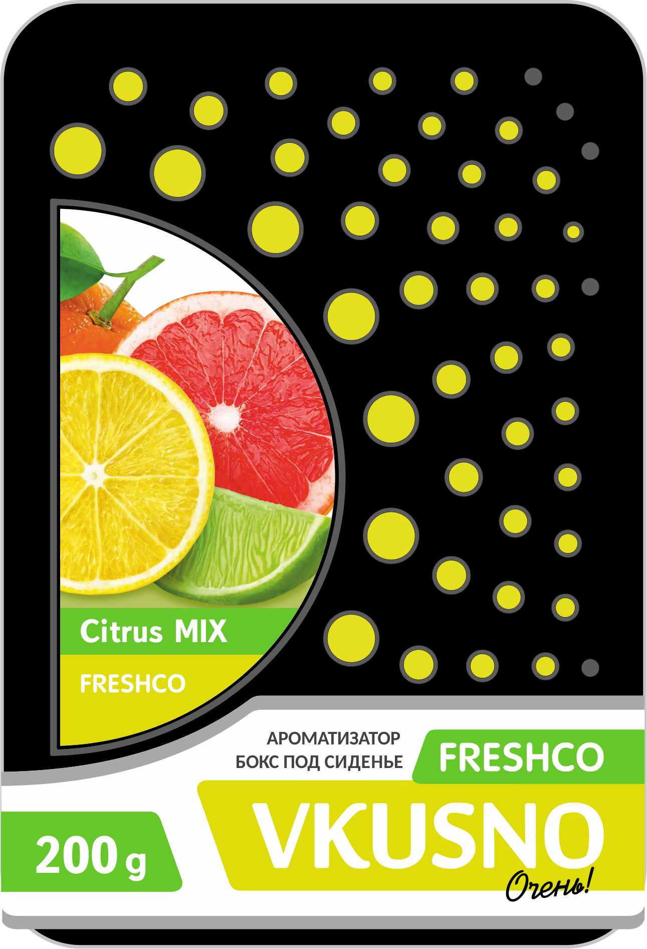 Ароматизатор Freshco vkusno Цитрусовый микс под сиденье - AZARD AR4BX010
