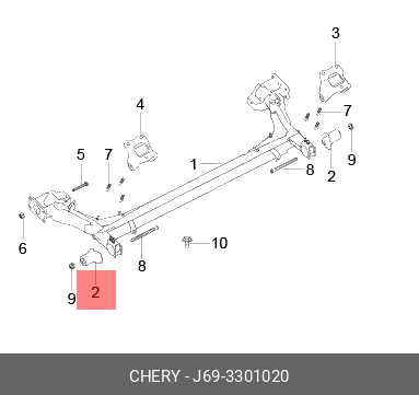 Сайлентблок задней балки Chery Tiggo2 - Chery/Exeed J693301020