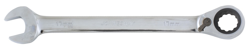 (w60117) Ключ гаечный комбинированный трещоточный с реверсом, 17 мм - JONNESWAY W106117
