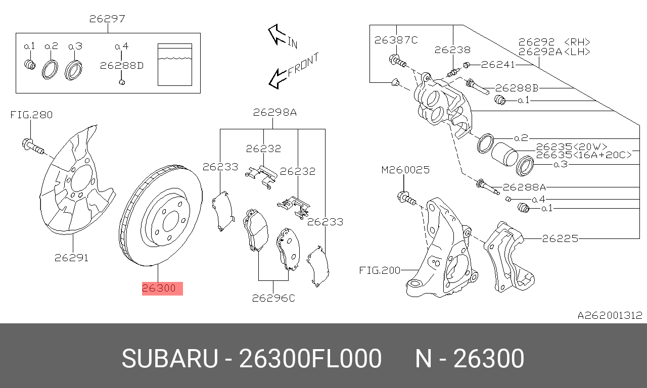 Диск тормозной | перед | - Subaru 26300FL000