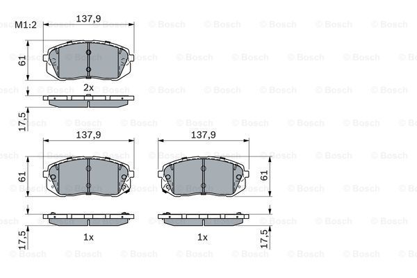 Колодки тормозные дисковые | перед | - Bosch 0 986 494 905