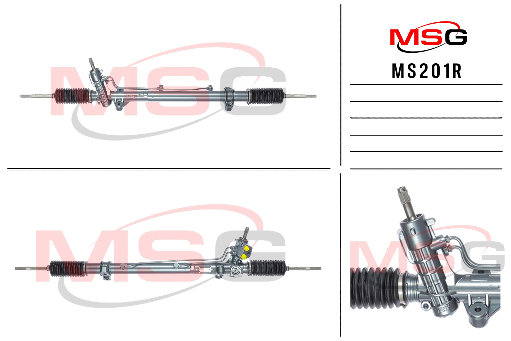Рулевая рейка с ГУР восстановленная Maserati GranTurismo 2007-2012, Maserati Quattroporte 2003-2012 - MSG Rebuilding MS201R