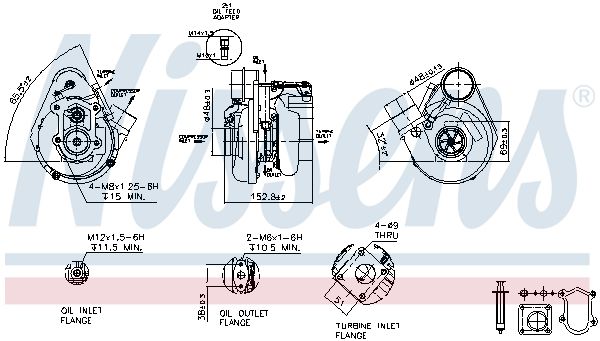 Турбина fiat ducato (230) 98-02, ducato (230), iveco daily II 30-10 01.1998-05.1999 - Nissens 93274