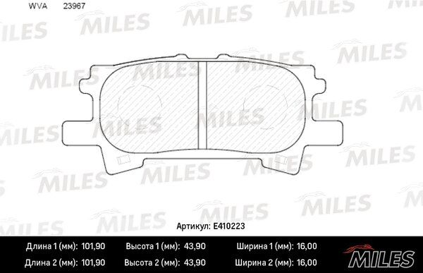 Колодки тормозные дисковые - Miles E410223