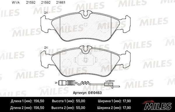 Колодки тормозные дисковые - Miles E410463
