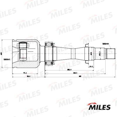 Шрус toyota camry iv-v v30/v40 2.0-2.4 01-11 внутр.прав. - Miles GA12074