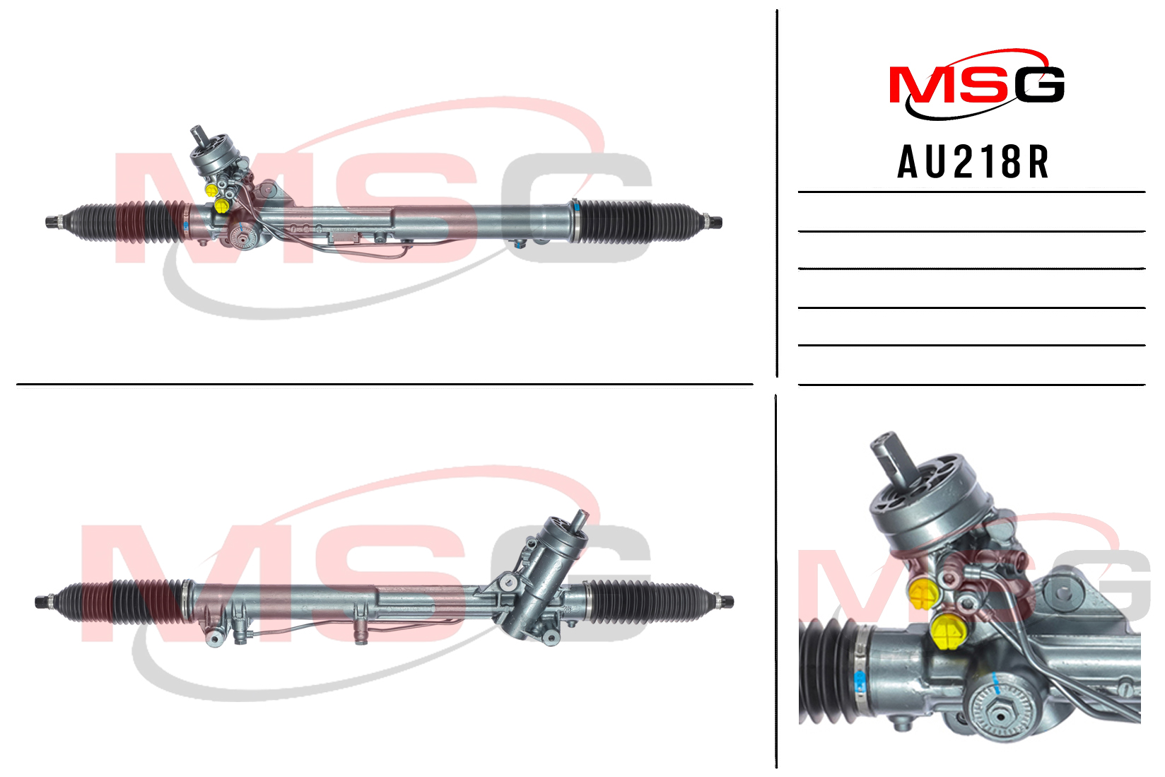 Рулевая рейка с ГУР восстановленная audi A6 / A6 Avant 1997-2004, audi Allroad 2000-2005 - MSG Rebuilding AU218R
