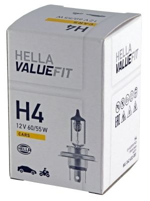 Лампа накаливания valuefit, H4 12V 60/55 - Hella 8GJ242632081
